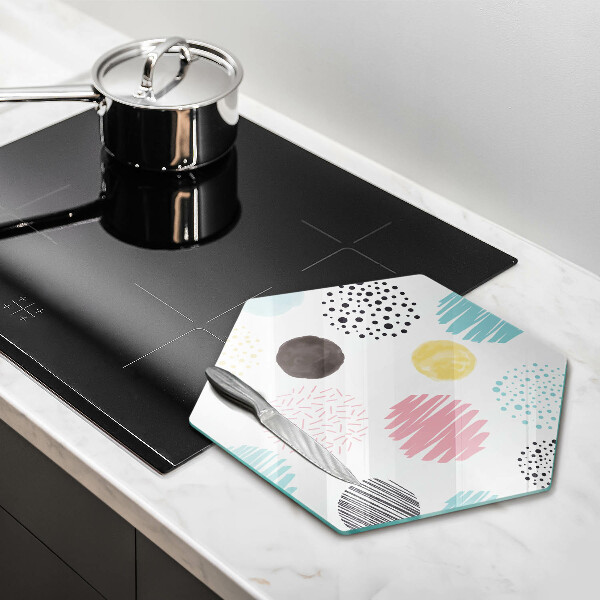 Tagliere in vetro Forme dipinte