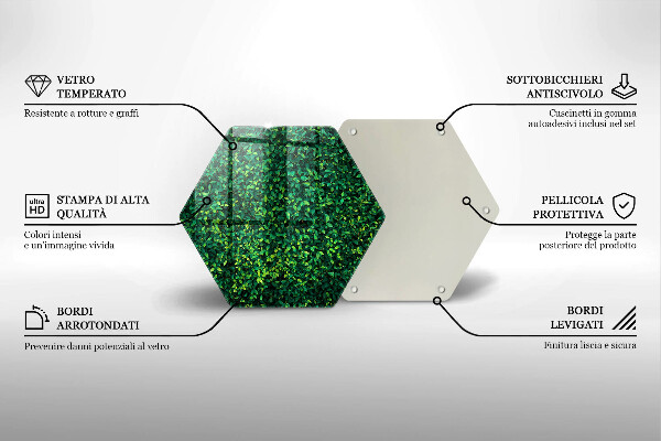 Tagliere in vetro Pianta con foglie piccole