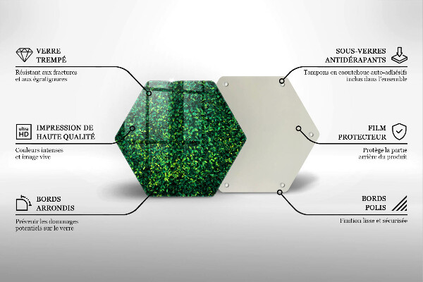 Tagliere in vetro Pianta con foglie piccole