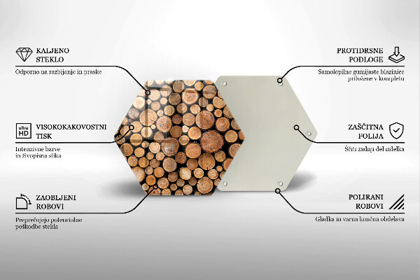 Tagliere in vetro Tronchi d'albero