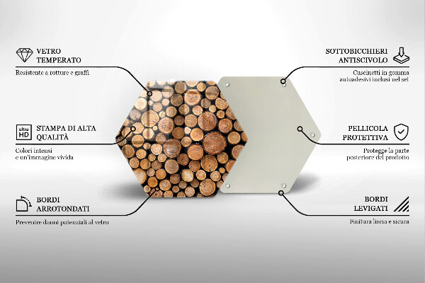 Tagliere in vetro Tronchi d'albero