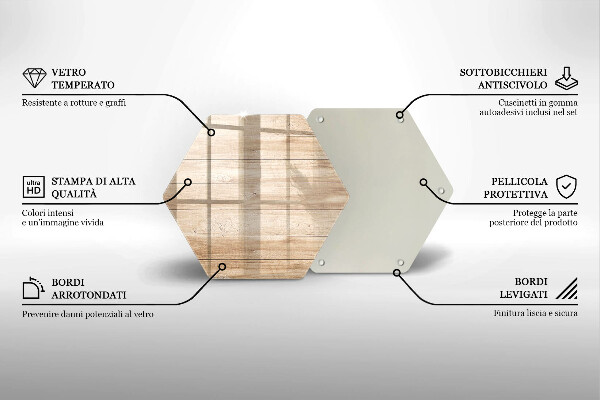 Tagliere in vetro Tavole di legno