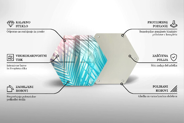 Tagliere in vetro Foglie pastello