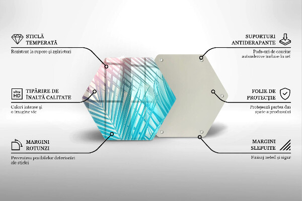 Tagliere in vetro Foglie pastello