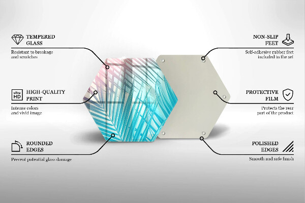 Tagliere in vetro Foglie pastello