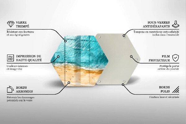 Tagliere in vetro Riva della spiaggia e mare