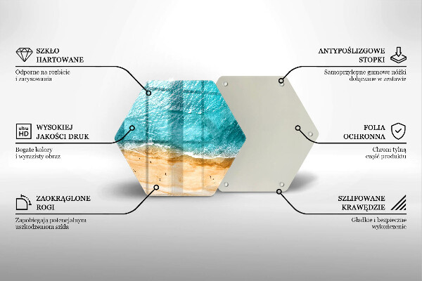 Tagliere in vetro Riva della spiaggia e mare