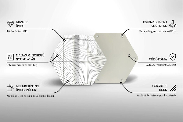 Tagliere in vetro Modello di linee moderne