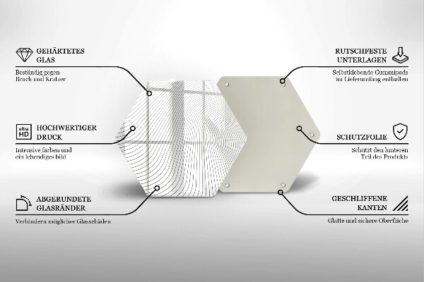 Tagliere in vetro Modello di linee moderne