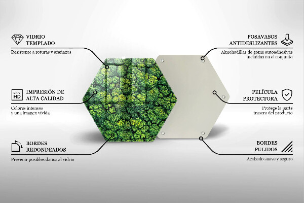 Tagliere in vetro Pianta di muschio naturale