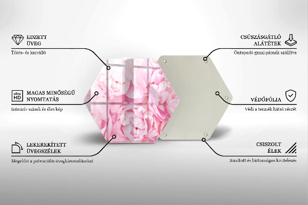 Tagliere in vetro Peonie delicate