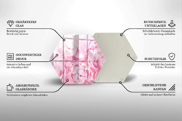 Tagliere in vetro Peonie delicate