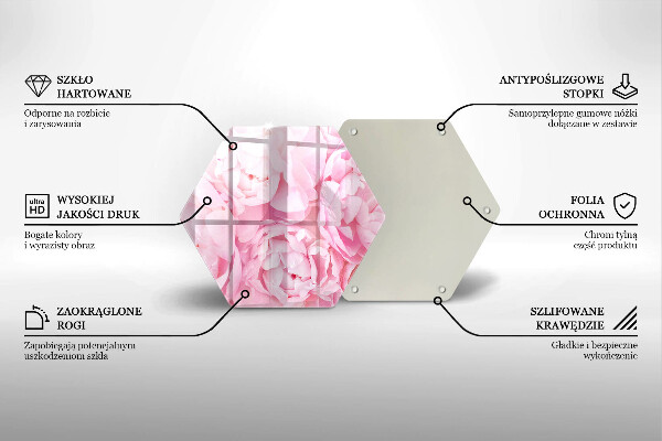 Tagliere in vetro Peonie delicate