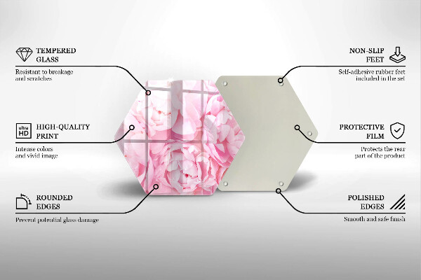 Tagliere in vetro Peonie delicate