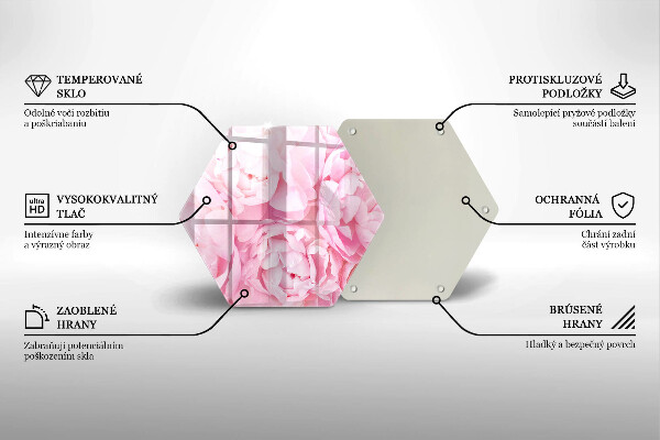 Tagliere in vetro Peonie delicate