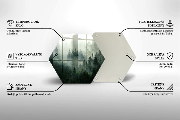 Tagliere in vetro Paesaggio forestale nebbioso