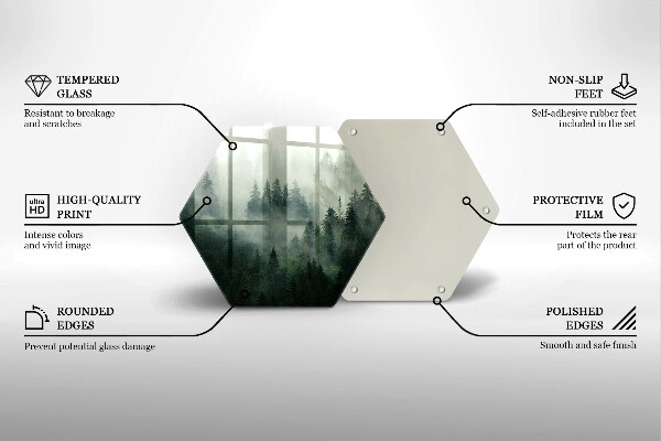 Tagliere in vetro Paesaggio forestale nebbioso