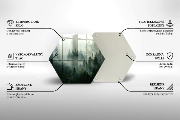 Tagliere in vetro Paesaggio forestale nebbioso