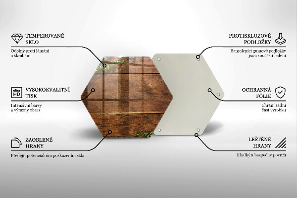 Tagliere in vetro Tavole e foglie di legno