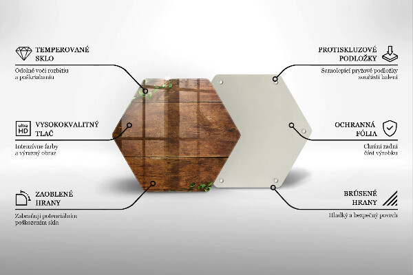 Tagliere in vetro Tavole e foglie di legno