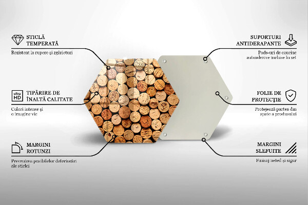 Tagliere in vetro Modello di tappi per vino
