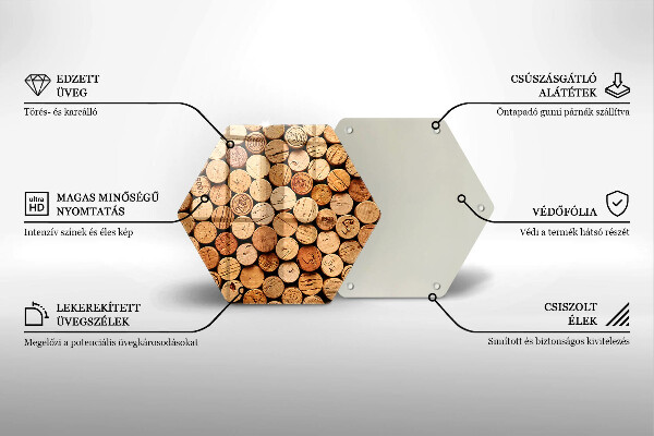 Tagliere in vetro Modello di tappi per vino