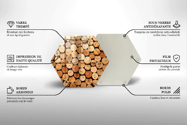 Tagliere in vetro Modello di tappi per vino