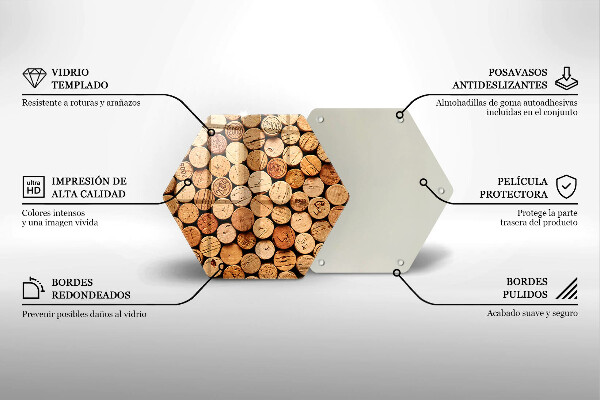Tagliere in vetro Modello di tappi per vino
