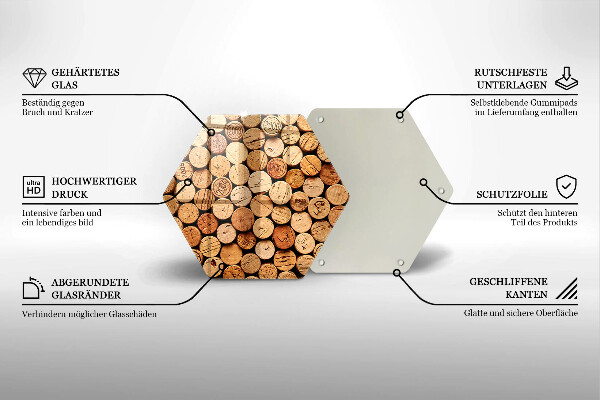 Tagliere in vetro Modello di tappi per vino