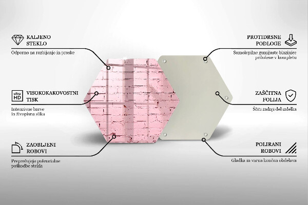 Tagliere in vetro Muro di mattoni pastello