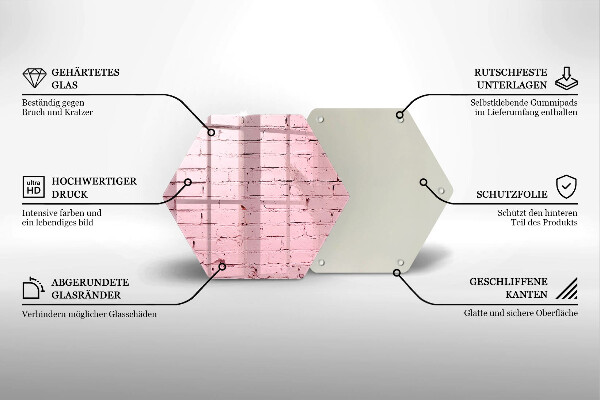 Tagliere in vetro Muro di mattoni pastello