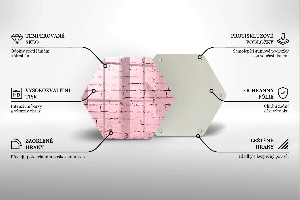 Tagliere in vetro Muro di mattoni pastello