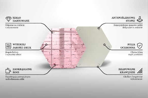 Tagliere in vetro Muro di mattoni pastello