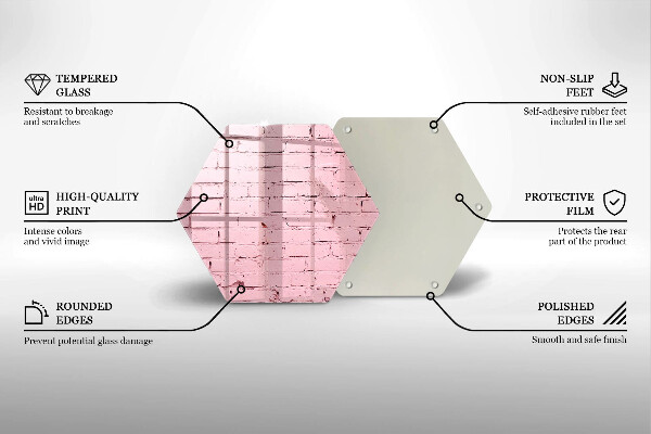 Tagliere in vetro Muro di mattoni pastello