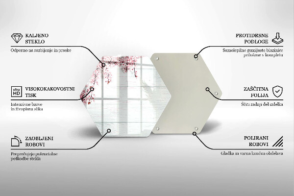 Tagliere in vetro Fiori sulle tavole