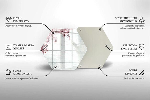 Tagliere in vetro Fiori sulle tavole