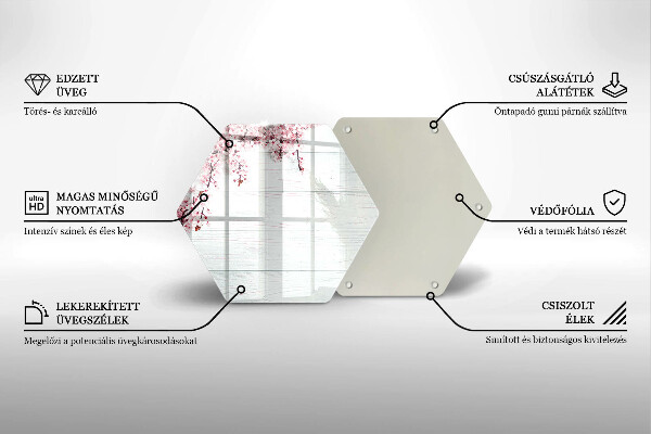 Tagliere in vetro Fiori sulle tavole