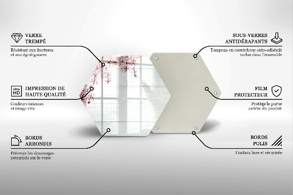 Tagliere in vetro Fiori sulle tavole