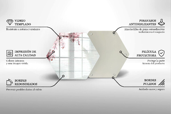 Tagliere in vetro Fiori sulle tavole