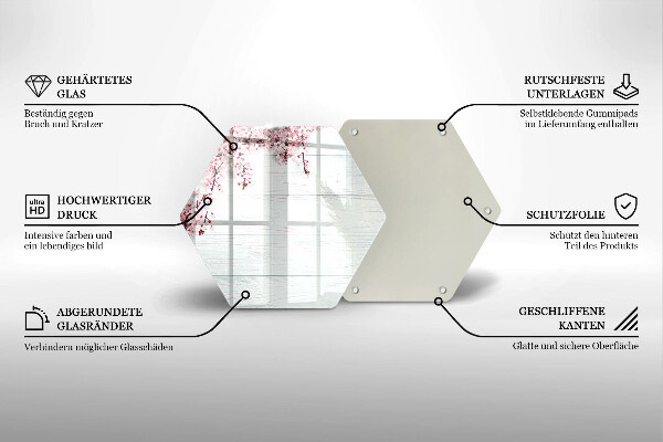 Tagliere in vetro Fiori sulle tavole
