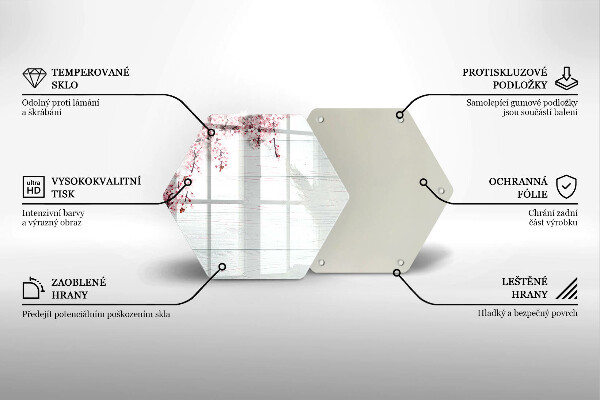 Tagliere in vetro Fiori sulle tavole