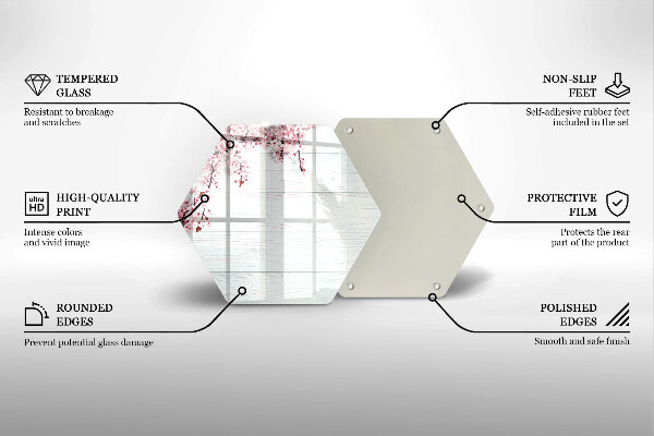 Tagliere in vetro Fiori sulle tavole