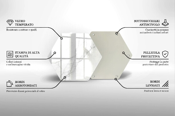 Tagliere in vetro Sfondo di pietra di marmo