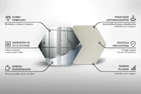 Tagliere in vetro Modello di astrazione in metallo