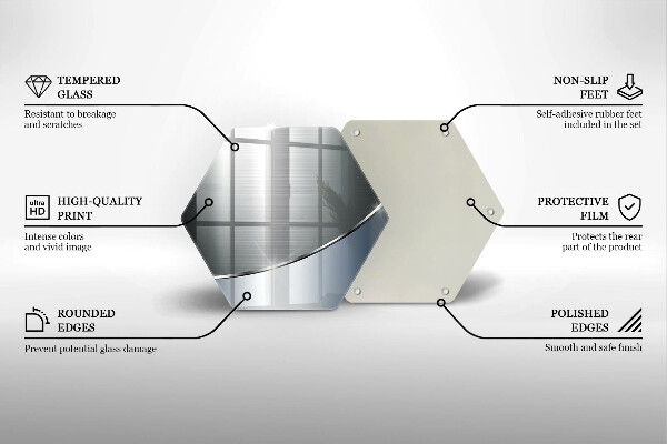 Tagliere in vetro Modello di astrazione in metallo