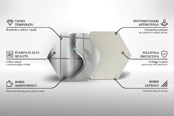 Tagliere in vetro Metallo argentato astratto