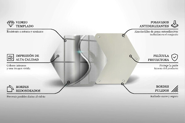 Tagliere in vetro Metallo argentato astratto