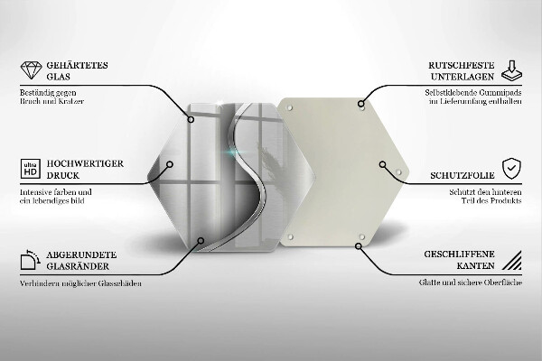 Tagliere in vetro Metallo argentato astratto