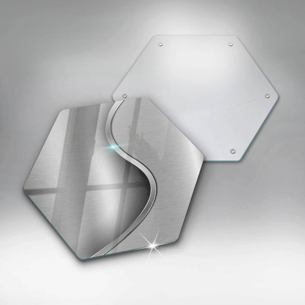 Tagliere in vetro Metallo argentato astratto