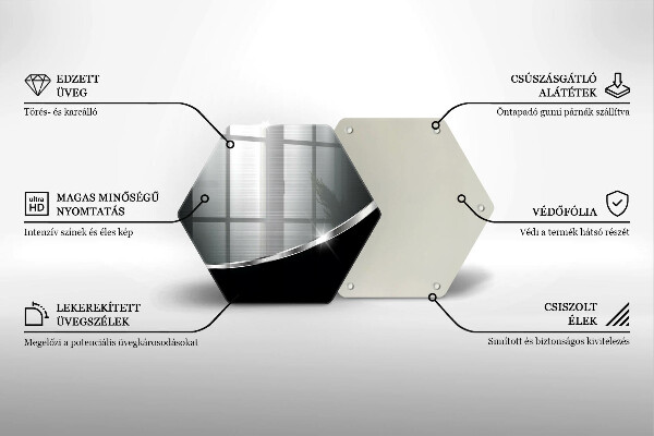 Tagliere in vetro Astrazione con metallo